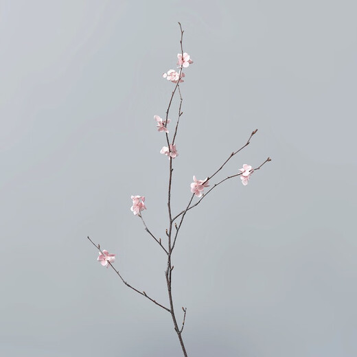 Peach blossom branch, peach blossom, fake peach blossom branch, peach blossom decoration, peach blossom dried flower bouquet, home furnishings, fake simulated peach blossom branch, single dried flower vase, decorative ornaments with vase, simulated flower set, one small peach blossom branch, about 60 cm long
