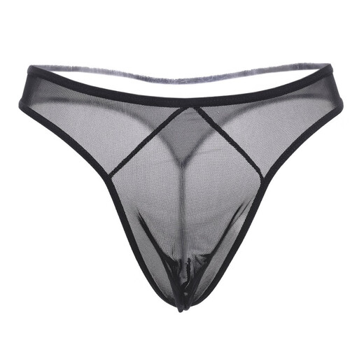Confidential delivery, transparent and sexy men's thong mesh low-waisted temptation fashionable sexy underwear and T-pants all red