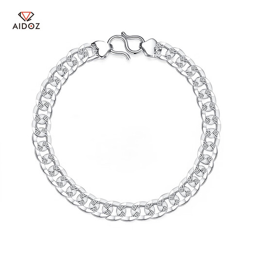 Aido Diamond Premium PT950 Platinum Bracelet Men's Platinum Shiny Car Flower Tank Bracelet Attractive Boss Bracelet Weight 14.09g Length 19cm Width Approximately 5.5mm