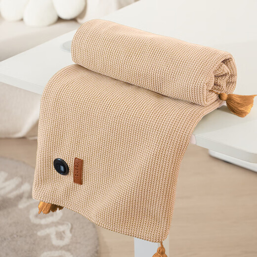 Yang Xiaoyi Yoshoy heating shawl warm-up blanket outdoor household heating shawl blanket graphene heating USB washable leg covering electric heating shawl birthday Christmas gift boutique waffle velvet - cedar apricot eight major area heating hidden zipper bag 150X80cm