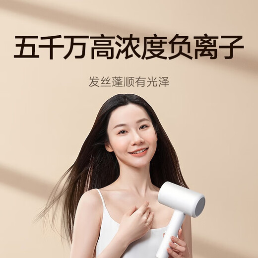 Xiaomi (MI) Mijia Hair Dryer H101 Home Portable Hair Dryer Negative Ion Hair Care Foldable High Wind Quick Drying Chinese Valentine's Day Gift Recommendation Mijia Portable Hair Dryer H101 White
