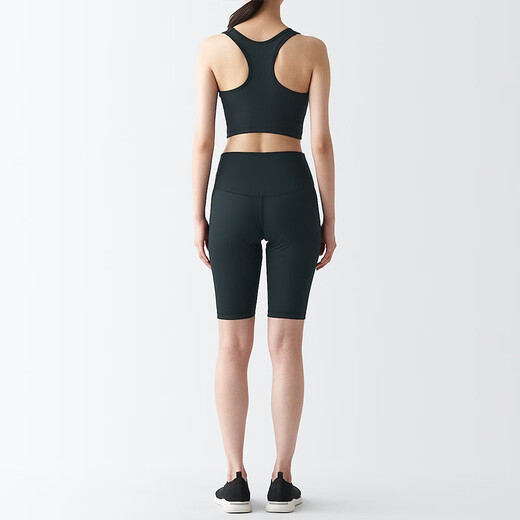 无印良品（MUJI）Walker 女式 易干 半长收腿裤 BIG04A3S 打底裤 黑色 L