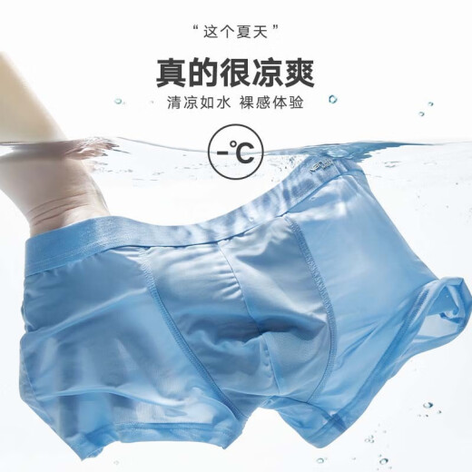 Antarctic 5-piece ice silk underwear men's seamless boxer briefs large size loose breathable thin antibacterial boxer shorts sapphire blue + light blue + light green + light gray + random one 2XL (recommended 120-150Jin [Jin is equal to 0.5kg])