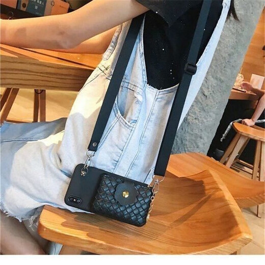 盾壳（duncoo） 苹果14编织斜跨零钱包手机壳插卡包斜跨挂绳拉链软壳全包商务 酒红色+编织零钱包+手提环+斜挎挂绳 5.8英寸-苹果X/XS专属