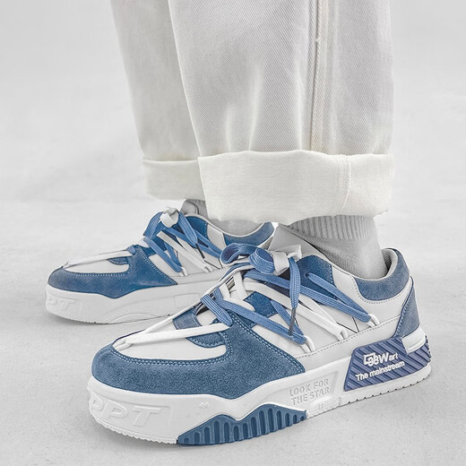 奢梦朵男鞋夏德训板鞋面包鞋男士潮流百搭小众运动学生增高鞋子男 l-cl6625白月 41