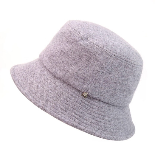 Maria Gucci (MARJA KURKI) warm wool hat for women in winter, basic hat, flat top fashionable casual hat, gray camel