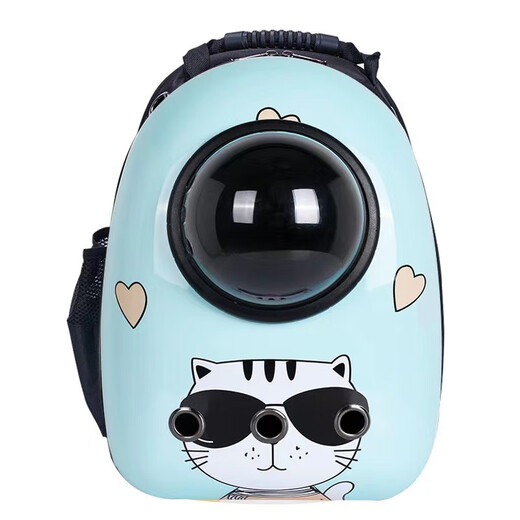 Angxia Speed-Hair Cat Pack Space Pet Pack Outdoor Portable Dog Cage Shoulder Cat Product Backpack Blue Glasses Cat