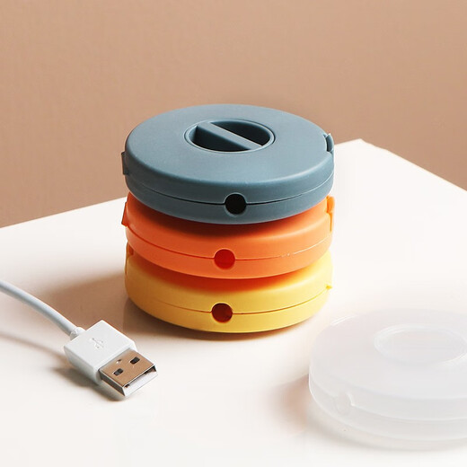Shuyu Rundschreiben Rotatable Data Kabel Organizer Desktop -Speicherbox Netzkabel Ladekabel Kopfhörer Festdraht -Wickelgerät Blau