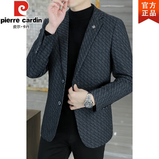 Pier Cardin brand men's clothing spring and autumn new woolen suit men's business casual single jacket jacket men's small suit top trend No. 1 color XL