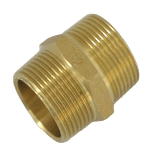 
Emiko brass threaded connection accessories outer wire direct thickening outer tooth water pipe double outer wire pair wire joint equal diameter national standard 681 1.2 inch double outer wire joint DN32