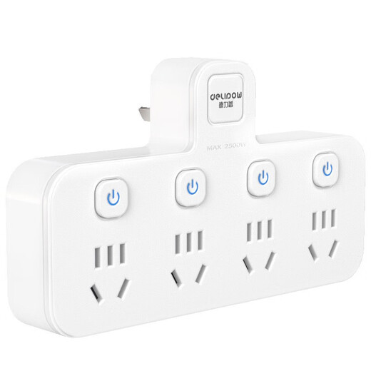 Delipow power strip, one-to-four multi-function socket, sub-control switch/socket converter/power strip/wireless plug