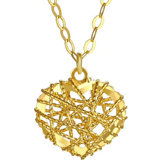 Saturday Blessing 18K Gold Necklace Women's Lottery Gold Love Necklace Women's Day Gift C067935 Yellow 18K Gold About 40+5cm