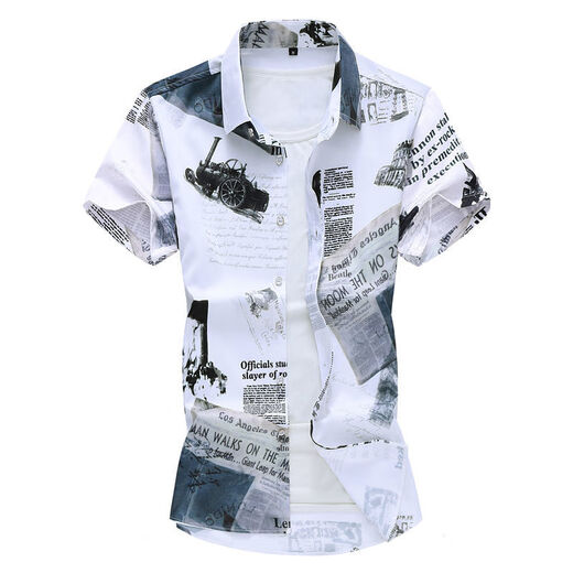Chang Luzhu Summer New Style Herrenhemd für Männer mit kurzärärmernem Herren-Blumenhemd kurzärmelig schlanker gedruckter kurzärmeliger Hemd Herren-Top 7029 m