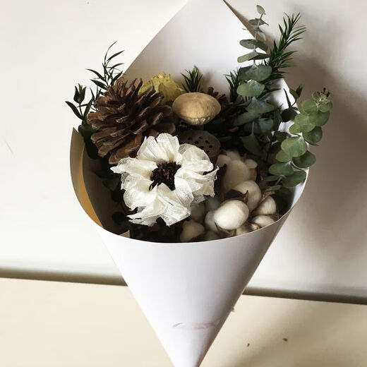AIMAN dried flower pine cones, cotton eucalyptus leaves dried flowers, Nordic style ins small fresh home decoration ornaments bouquet pine cones, eternal pink baby's breath + thousand day powder + cotton + bouquet, dried flower bag