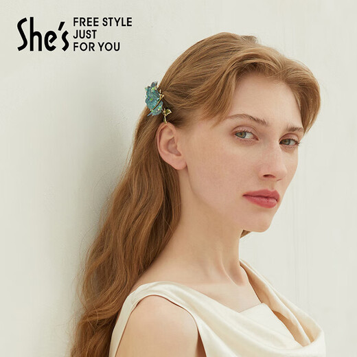 She s Qianzi hair accessories colorful butterfly dream embroidered butterfly horizontal clip ponytail hairpin hairpin birthday gift for girlfriend