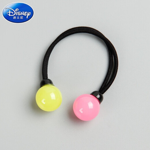 Disney children's hair accessories, hair band, cute baby, colorful, non-harmful, hair tie, girl's hair tie, rubber band, hair tie, little girl's hair tie, lemon yellow + pink