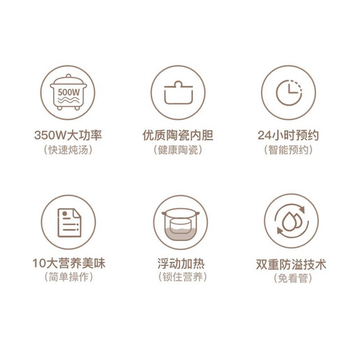 Tianji (TONZE) electric stew pot, ceramic pot, soup stew pot, electric stew pot, soup pot, soup stew pot, baby porridge pot, porridge health pot, porridge cooking artifact 2L/quick stew/intelligent reservation/automatic keep warm