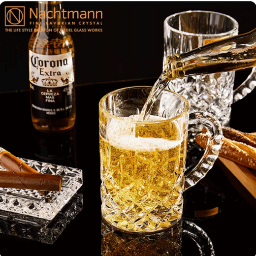 NACHTMANN German imported crystal cup, glass, wineware, whiskey glass, household large-capacity beer glass with handle, Nobelis beer glass 600ml 1 piece