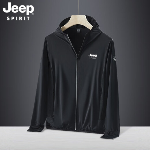 JEEP Jeep skin clothing for men and women 2022 summer new outdoor couple style ultra-thin breathable ice silk anti-purple line jacket jacket for men traveling and fishing UPF50 breathable clothing white sun protection clothing for men-Men's XL