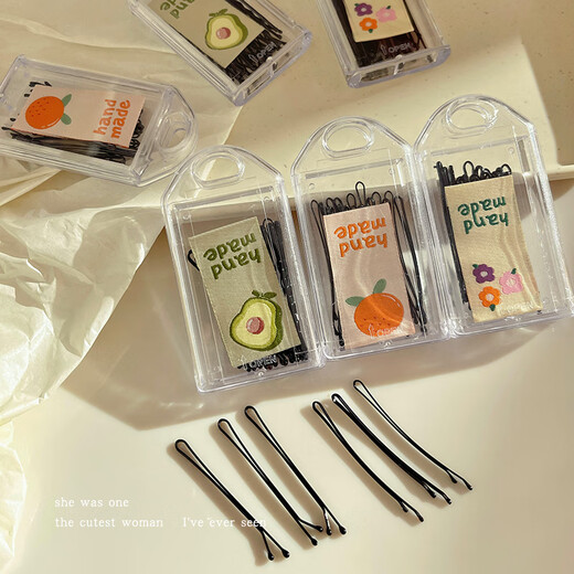 Morning star black wavy one-word clip side bangs hairpin for women with broken hair on the back of the head small clip hair fixed hairpin headwear one-word clip 30 pieces