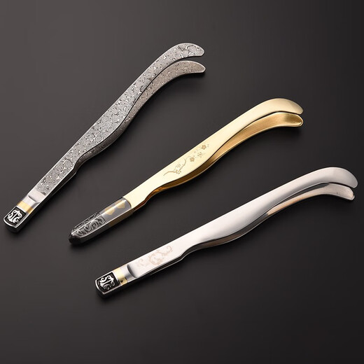 Damascus stainless steel tea clip Kung Fu tea set accessories tea clip washing cup clip tea tweezers tea cup clip household 304 stainless steel shield tea clip