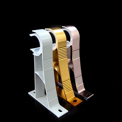 Xinfeiyu top-mounted side-mounted single-rod curtain rod Roman rod accessories bracket seat base shelf bracket rod bracket hook accessories standard bright gold single bracket