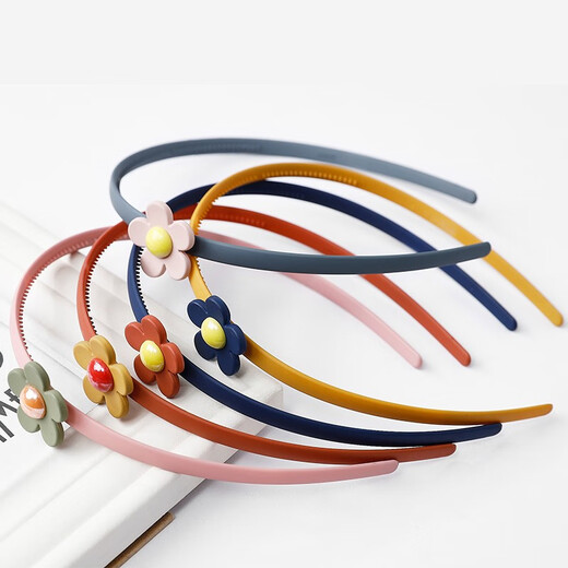 Qingxin children's flower headband girl's cute bow hairpin toothed anti-slip headband little girl student simple headband black headband