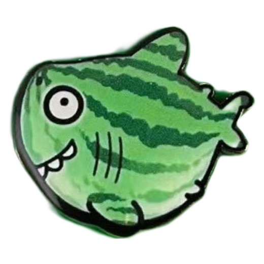 EKUSTYEE you are my little shark melon brooch summer ins trend men's and women's creative badge pin student bag decoration gift two - shark melon brooch