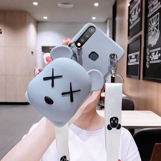 
Afapu is suitable for oppo mobile phone case doll coin wallet avocado violent bear trendy brand cute cartoon internet celebrity model full-pack soft shell anti-fall three-dimensional doll wallet-black shell full-body violent bear + crossbody lanyard oppo A52 exclusive
