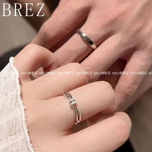 Brez Heartbeat Signal S999 Paar Ring Sterling Silber Eröffnung Verstellbarer Ringgeburtstag Valentinstag Geschenk für Jungen und Freundin 999 Herzschlag Signal Sidelight Paar Ring einstellbarer Live -Balance