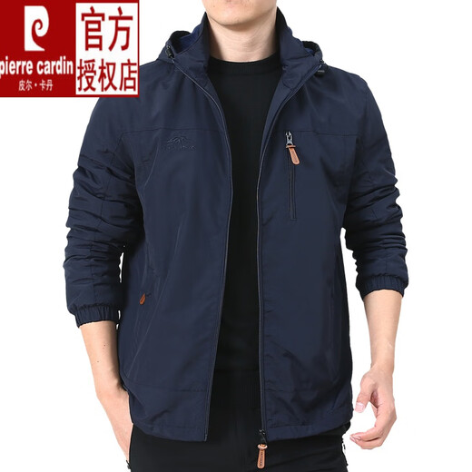 皮尔卡丹男装品牌户外夹克男士外套秋冬季2024新款中年男装秋装上衣 9898黑色 款 加绒 3XL150-170