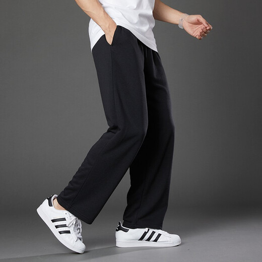 
Adidas men's pants trousers 2025 summer new sports pants stretch comfortable breathable casual pants trousers single-layer pants GK9273/loose straight/classic logo L