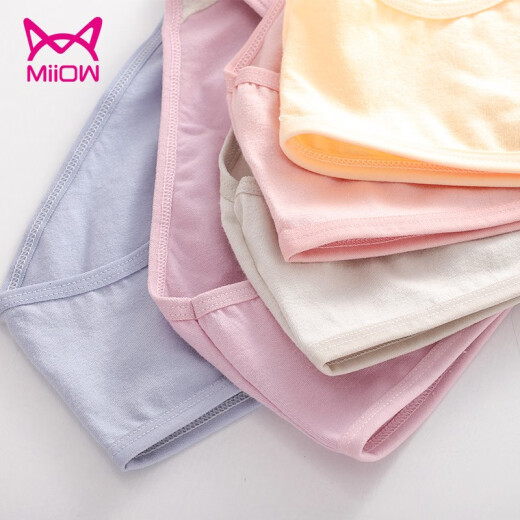 MiiOW 5-pack cotton underwear for women solid color simple breathable elastic mid-low waist women's briefs week pants N18215 color 5-pack L