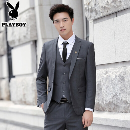 Playboy 2025 Traje nuevo para hombres Vestido de novia de tres piezas Slim Groom Business Casual año nuevo