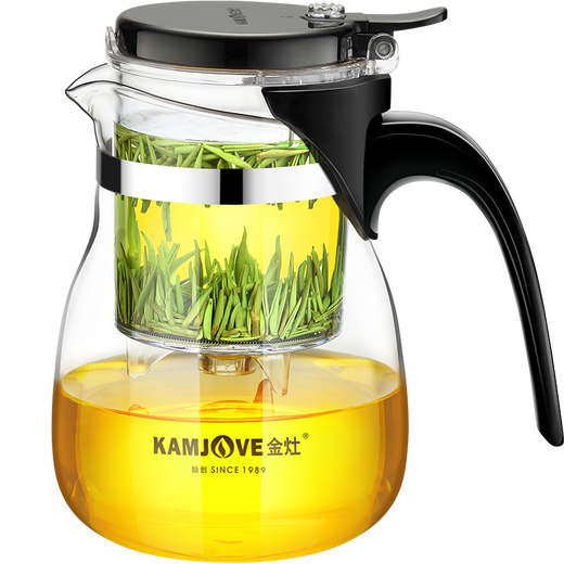 
KAMJOVE Tea Ceremony Cup Floating Cup Large Capacity Teapot Heat-resistant Glass Cup Office Filter Teapot Flower Teapot TP-757 700ml with two small tea cups