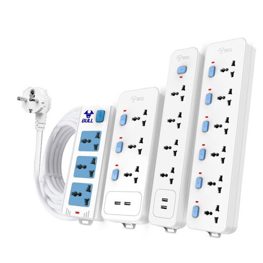 
Bull European standard plug-in German standard conversion plug-in European standard plug-in multi-purpose jack Korean socket converter 5 plug-in position [1050] cable length 3 meters