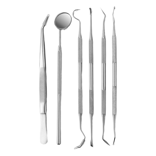 
Cai Datou Stainless Steel Dental Removal Appliance Teeth Cleaning Tool Cloaking Tartar Household Teeth Cleaning Mirror Oral Scope 4-piece Set + Iron Box Pack