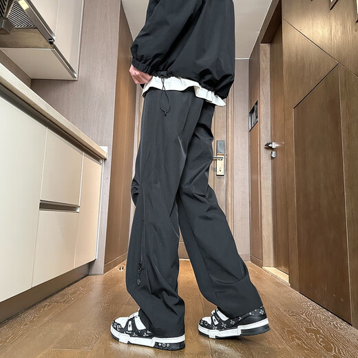 杉努（SHANNU）冲锋机能裤子男春秋冬季美式工装防泼水防风伞兵休闲长裤 K736黑色 L