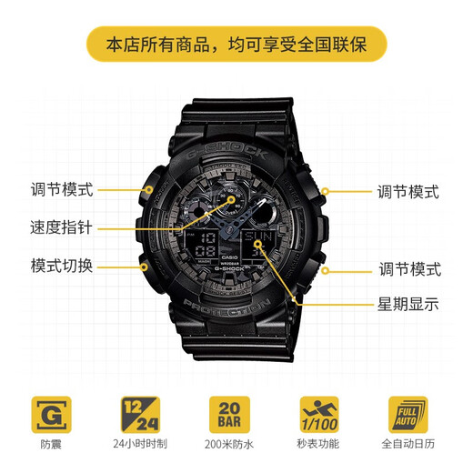 Casio (CASIO) G-SHOCK GA-100CF bomb disposal expert fashionable sports men's watch quartz watch GA-100CF-1APR-200 meters waterproof