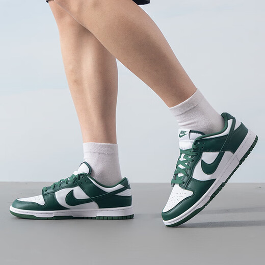Nike (Nike) Zapatos de hombres oficiales Spring Spring New Cowhide Leather Sneakers sin deslizamiento, zapatos informales de bajo techo resistentes al desgaste DD1391-101-White y Green 42