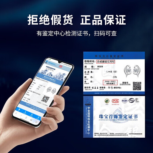 LAOLATU PT950 Platinum Earrings Women's Moissanite Platinum Earrings 2025 New Chinese Valentine's Day Gift for Wife PT950 Platinum Earrings With You in My Heart