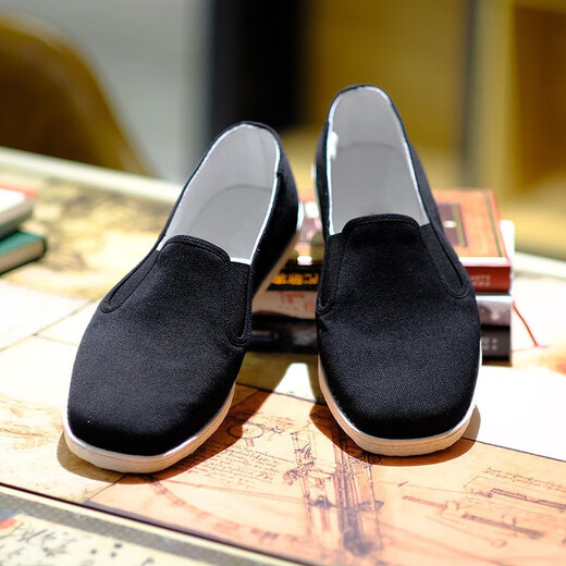Neilian Sheng Handmade Cloth Shoes Men's Old Beijing Traditional Cloth Shoes Handmade Melaleuca Sole Men's Shoes Men's Authentic Old Cloth Shoes 8111A Pasted with Film (8111G) 41