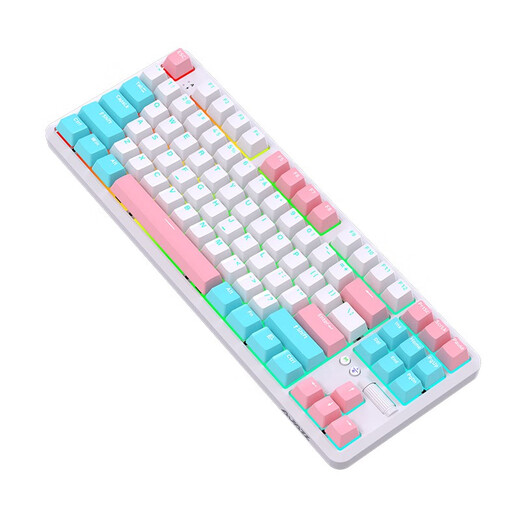 AJAZZ K870Tpro three-mode mechanical keyboard Bluetooth/2.4G/wired/87 keys PBT keycap RGB light e-sports game office white red axis