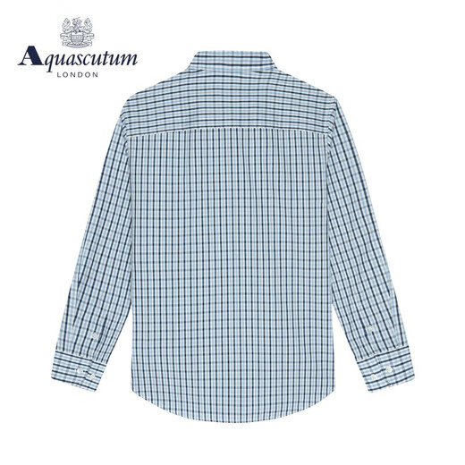 Aquascutum / Yage Lion New Men's Slim Check à manches longues chemises décontractées Q4865EI011 Couleur bleu 35 m