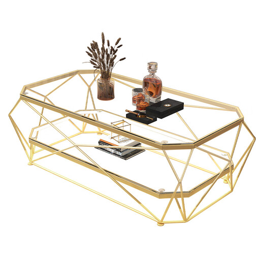 Yuan Siyi Light luxury modern coffee table small apartment living room home table simple Nordic tempered glass sofa side table iron art