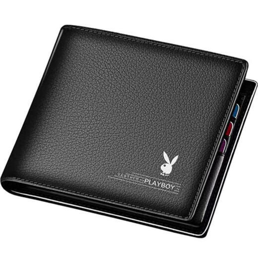 Playboy VIP Men's Short Wallet 2022 Nouveau portefeuille en cuir authentique Multi-carte Boîte cadeau de portefeuille horizontal