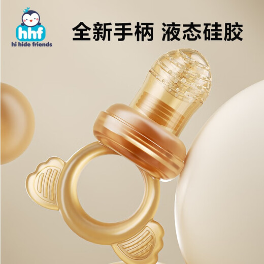 HIHIDEFRIENDS baby full silicone chewing and eating fruit food supplement baby teether toy child pacifier chewing and playing small rabbit style (small mesh bag) 1 pack