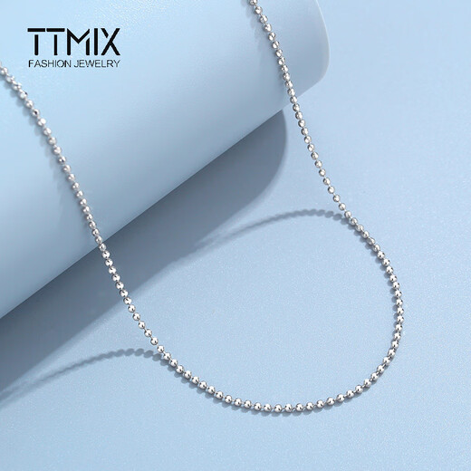 TTMIX platinum necklace women's platinum pt950 necklace platinum plain chain women's platinum plain chain clavicle chain for girlfriend 4.9-5.1g 56+2cm thick 1.1mm