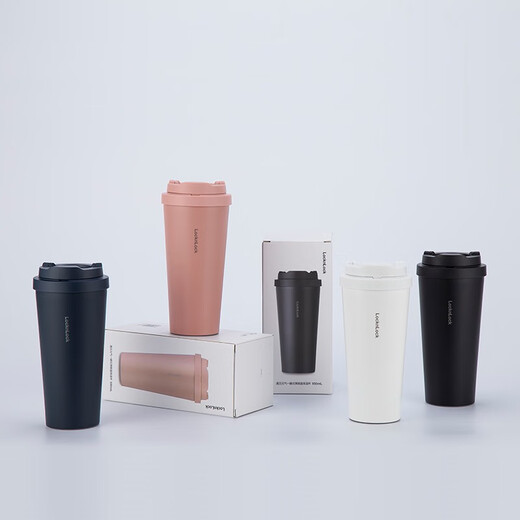 LOCK & LOCK Meet Yuanqi Thermos Cup Taza de café portátil para mujeres Taza de agua Taza para beber directa atractiva para hombres Logotipo corporativo Personalización de regalos Negro 550 ml