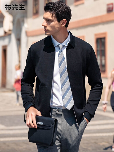 Mr. Lave Lapel Lool Wool Chaqueta para hombres Sweater de cárdigan de bolsillo de bolsillo de bolsillo de doble cara BT12131 Azul de gris oscuro (165) Tamaño individual